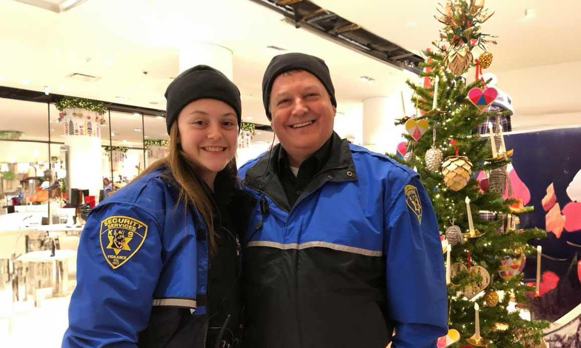 male and female security officers