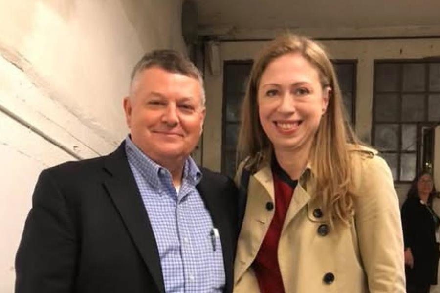 ssnw owner joe d'amico with chelsea clinton