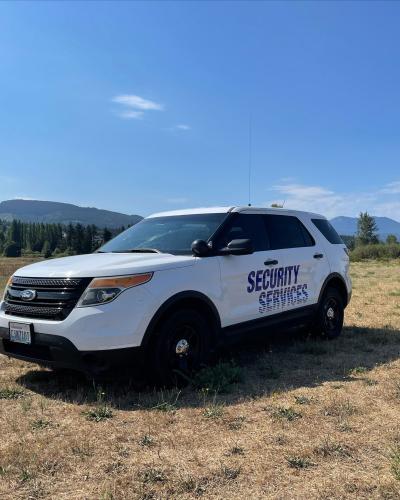 white security patrol vehicle